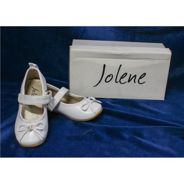 WHITE JOLENE TODDLERS BRIDAL SLIPPERS;