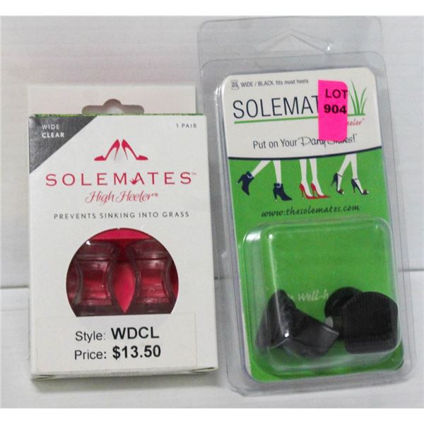 LOT OF 2 SOLE MATES HIGH HEEL GUARDS; WIDE CLEAR/