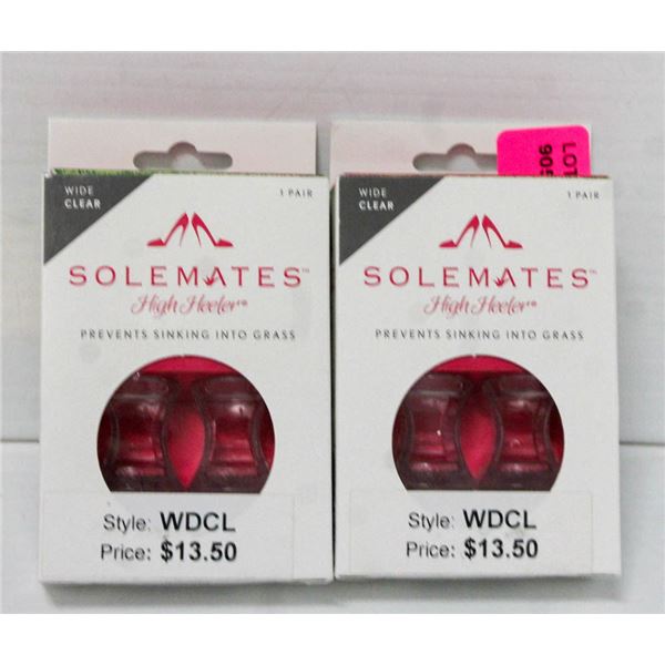 LOT OF 2 SOLE MATES HIGH HEEL GUARDS; WIDE CLEAR
