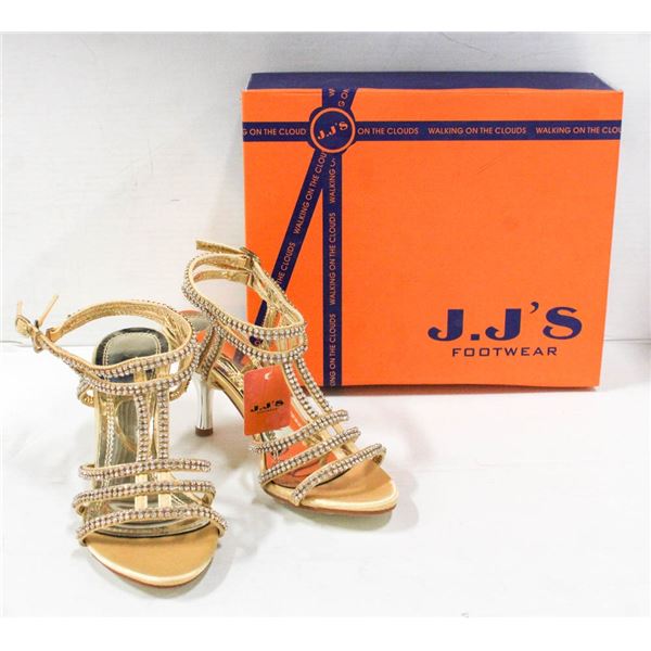 GOLD / RHINESTONE STUDDED HIGH HEEL J.J'S FOOTWEAR