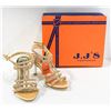 Image 1 : GOLD / RHINESTONE STUDDED HIGH HEEL J.J'S FOOTWEAR