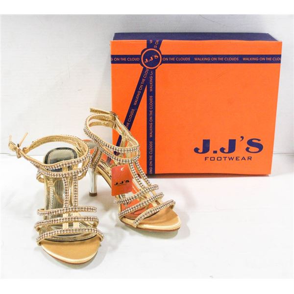 GOLD / RHINESTONE STUDDED HIGH HEEL J.J'S FOOTWEAR