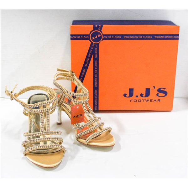 GOLD / RHINESTONE STUDDED HIGH HEEL J.J'S FOOTWEAR
