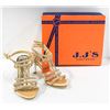 Image 1 : GOLD / RHINESTONE STUDDED HIGH HEEL J.J'S FOOTWEAR