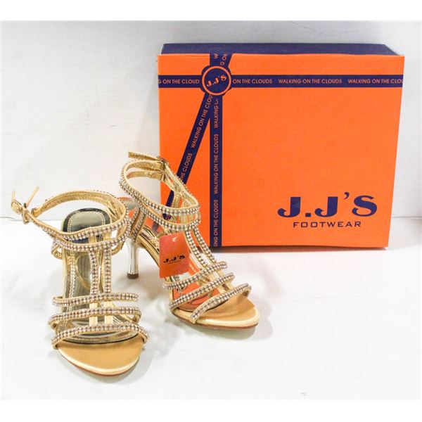 GOLD / RHINESTONE STUDDED HIGH HEEL J.J'S FOOTWEAR