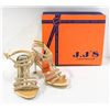 Image 1 : GOLD / RHINESTONE STUDDED HIGH HEEL J.J'S FOOTWEAR