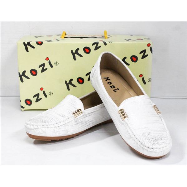 SILVER/ WHITE VANGELO/ KOZI SLIDE ON FORMAL SHOES;
