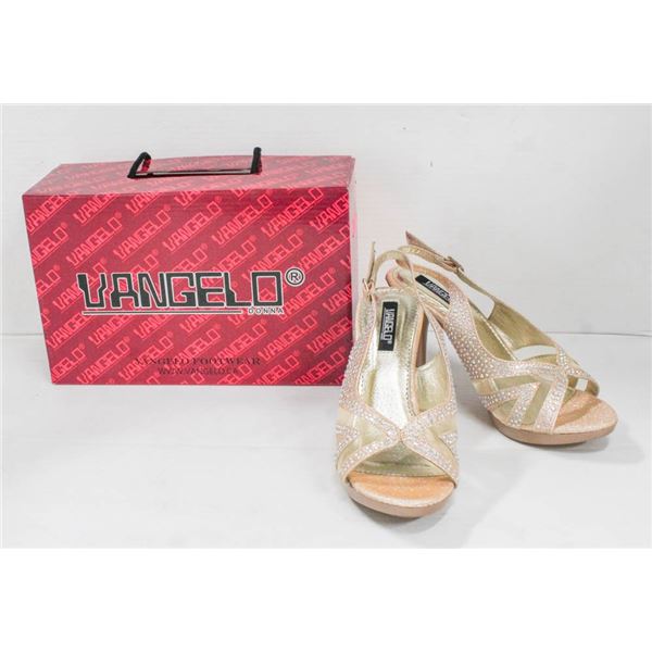 CHAMPAGNE RHINESTONE VANGELO FORMAL HIGH HEELS;
