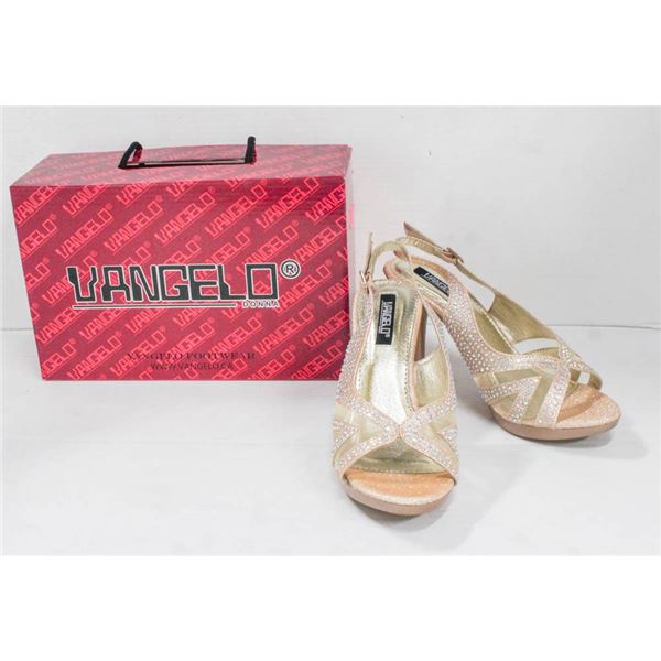 CHAMPAGNE RHINESTONE VANGELO FORMAL HIGH HEELS;