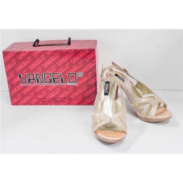 CHAMPAGNE RHINESTONE VANGELO FORMAL HIGH HEELS;