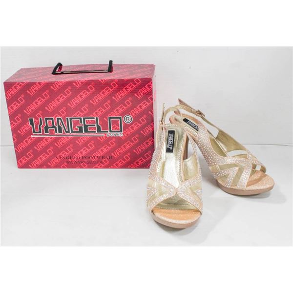 CHAMPAGNE RHINESTONE VANGELO FORMAL HIGH HEELS;