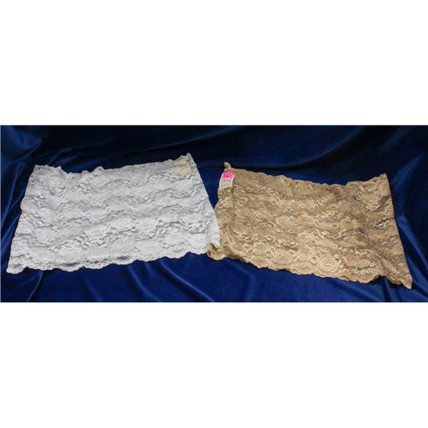 LOT OF 2 ALLY ROSE STRAPLESS LACE TOP UNDER-