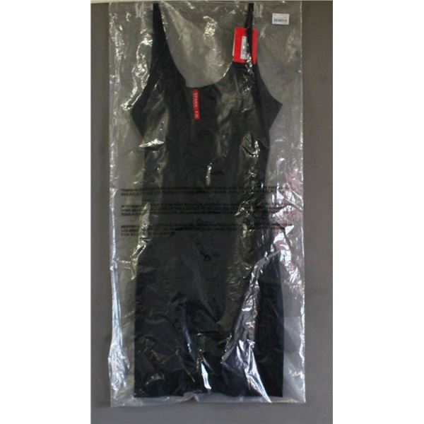 SPANX OPEN BUST MID-THIGH BODY SUIT; BLACK-