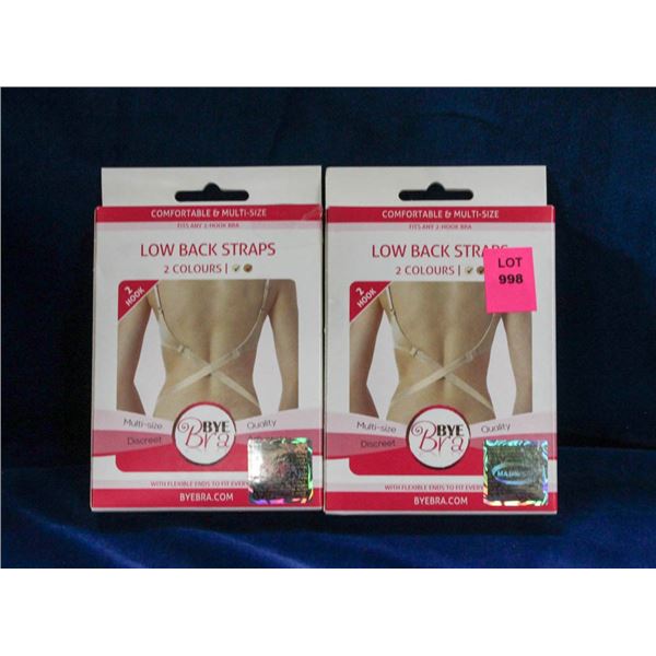 LOT OF 2 BYE BRA LOW BACK STRAPS; 2 COLORS