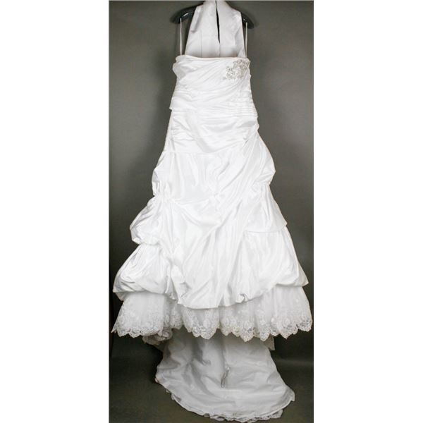 WHITE MARY'S BRIDAL DESIGNER GOWN W/ WRAP;