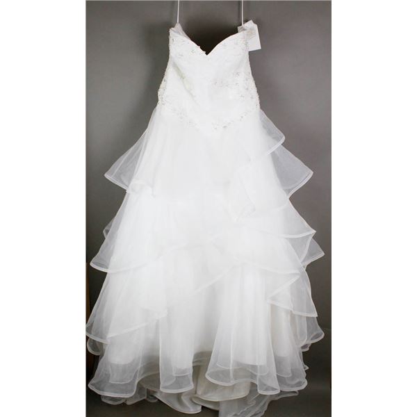IVORY BONNY EMBROIDERED BRIDAL DESIGNER GOWN;
