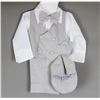 Image 1 : GREY/ WHITE JOLENE CHILDREN'S 4PC SUIT; SIZE 12M