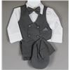 Image 1 : DK GREY/ WHITE JOLENE CHILDREN'S 4PC SUIT; SIZE 18M