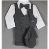 Image 1 : DK GREY/ WHITE JOLENE CHILDREN'S 4PC SUIT; SIZE 9M