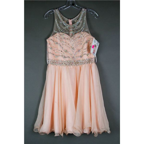 LIGHT PINK JOLENE YOUTH DESIGNER FORMAL DRESS;