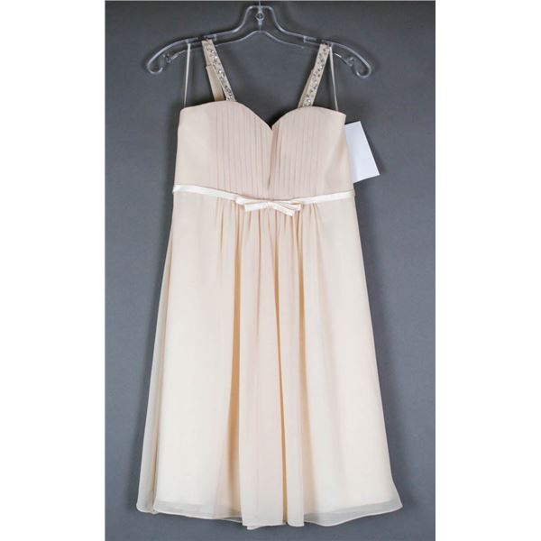 CHAMPAGNE JOLENE YOUTH DESIGNER DRESS; SIZE 14
