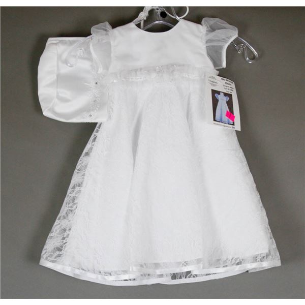 WHITE LACE JOLENE INFANTS DESIGNER DRESS W/