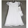 Image 1 : WHITE SHEER JOLENE INFANTS DESIGNER DRESS W/