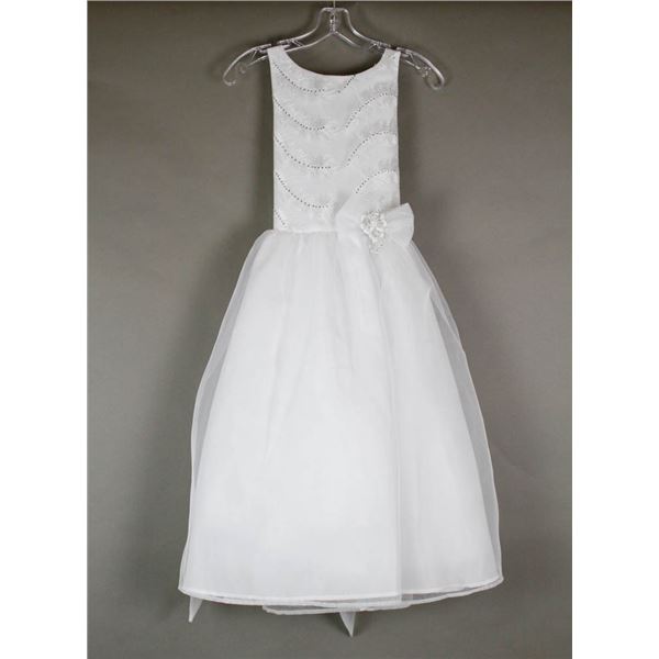 WHITE EMBROIDERED JOLENE YOUTH FORMAL DESIGNER