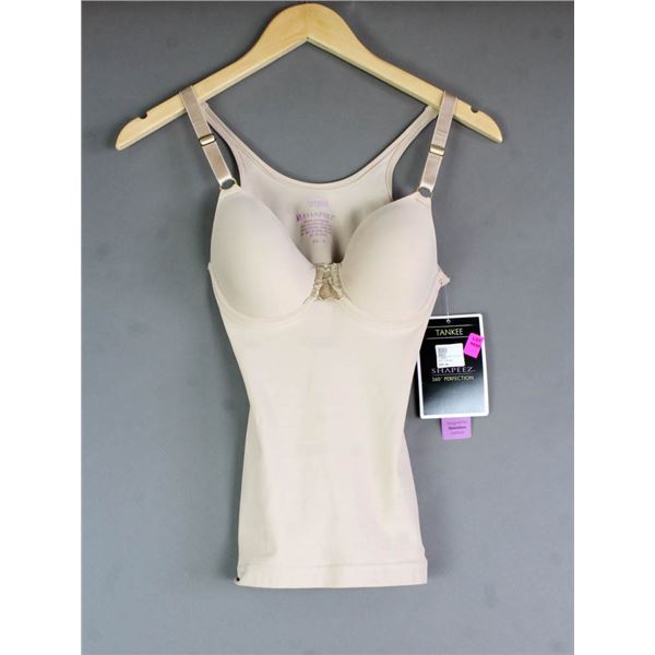 SHAPEEZ UNBELIEVABRA TANKEE- BEIGE; SIZE XS "A"