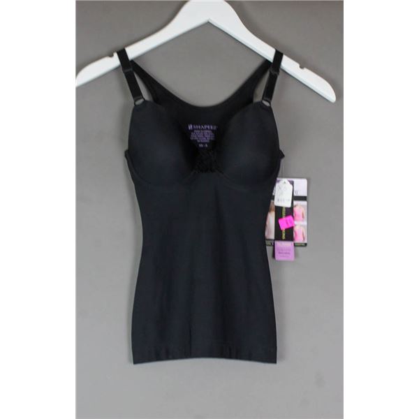 SHAPEEZ UNBELIEVABRA TANKEE- BLACK; SIZE XS "A"