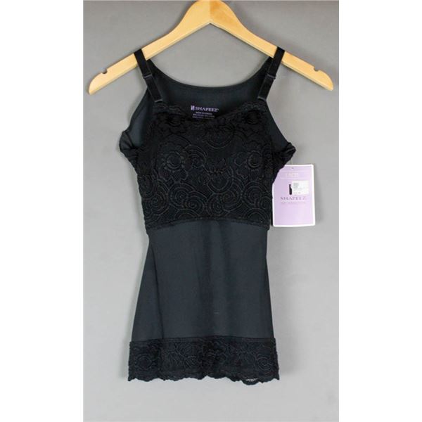 SHAPEEZ UNBELIEVABRA TANKEE- BLACK LACE;