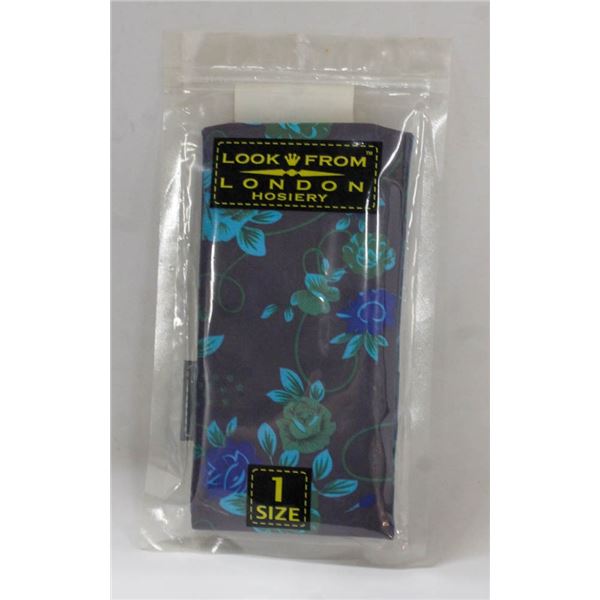 LOOK FROM LONDON O/S HOSIERY; BLUE FLORAL