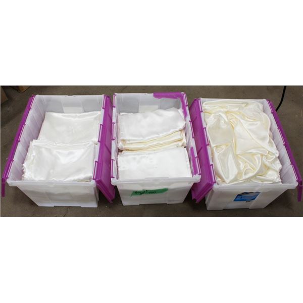 LOT OF 3 TOTES OF ASSORTED WEDDING FABRIC
