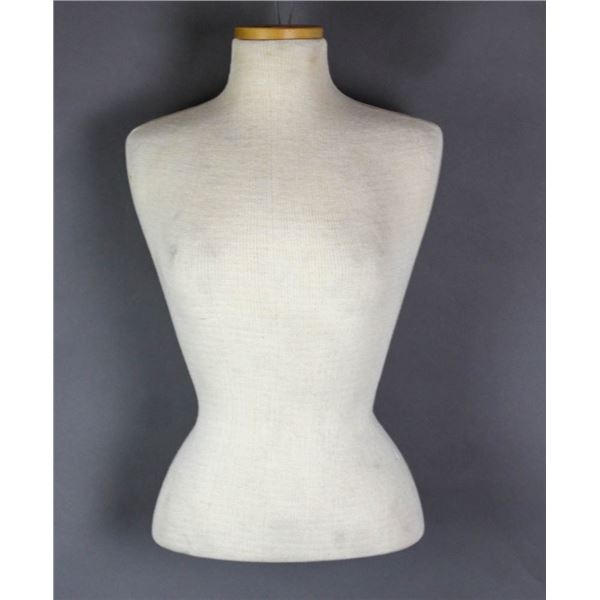 FABRIC/ CREAM MANNEQUIN TORSO- STORE FIXTURE