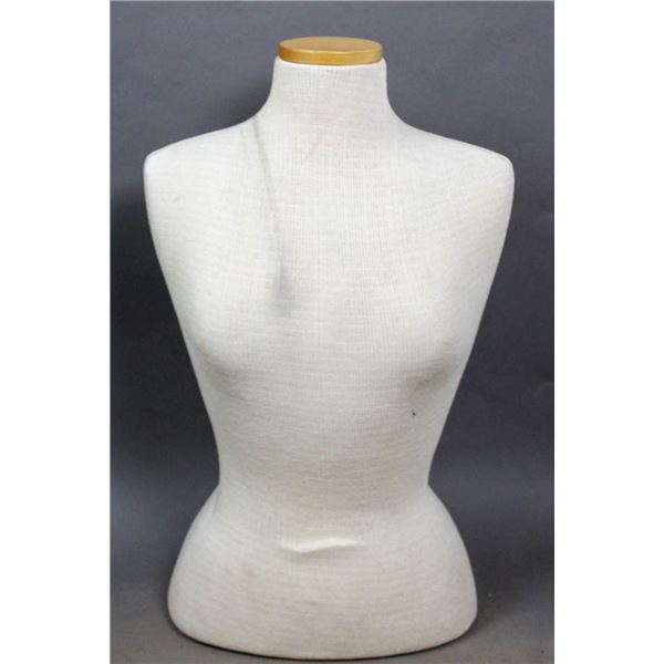 FABRIC/ CREAM MANNEQUIN TORSO- STORE FIXTURE