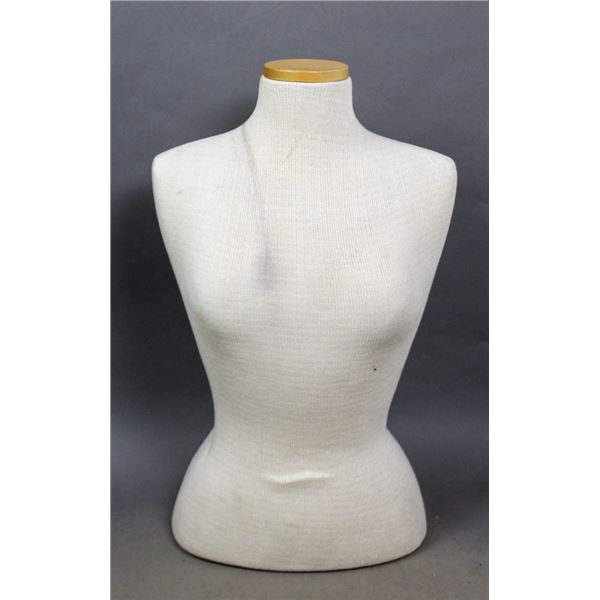FABRIC/ CREAM MANNEQUIN TORSO- STORE FIXTURE