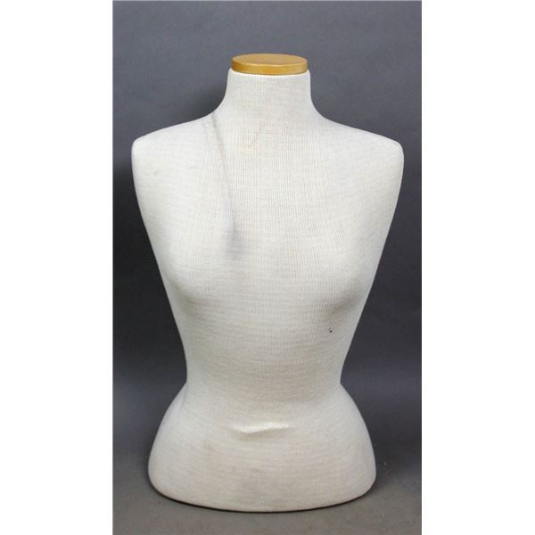 FABRIC/ CREAM MANNEQUIN TORSO- STORE FIXTURE