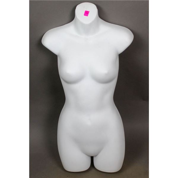 WHITE PLASTIC MANNEQUIN BODY- STORE FIXTURE