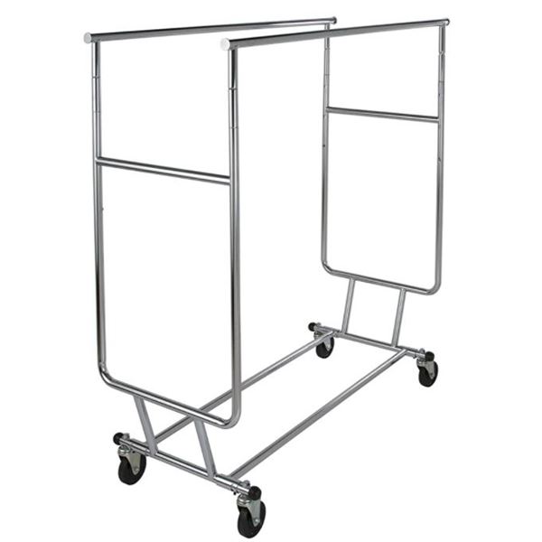 XL DOUBLE METAL CLOTHING ROLLING  RACK- STORE