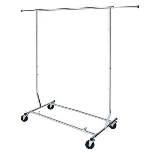 SINGLE METAL CLOTHING ROLLING  RACK- STORE