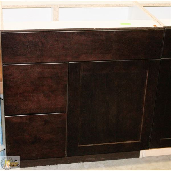 SINK VANITY BASE CAB 30" WIDE WITH BANK DRWS ON