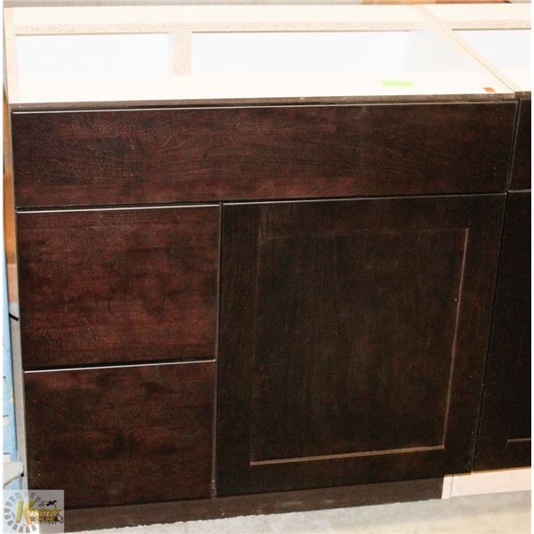 SINK VANITY BASE CAB 30" WIDE WITH BANK DRWS ON