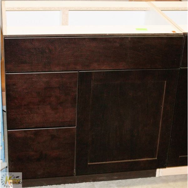 SINK VANITY BASE CAB 30" WIDE WITH BANK DRWS ON
