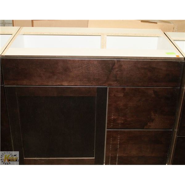 SINK VANITY BASE CAB 36" WIDE WITH BANK DRWS ON