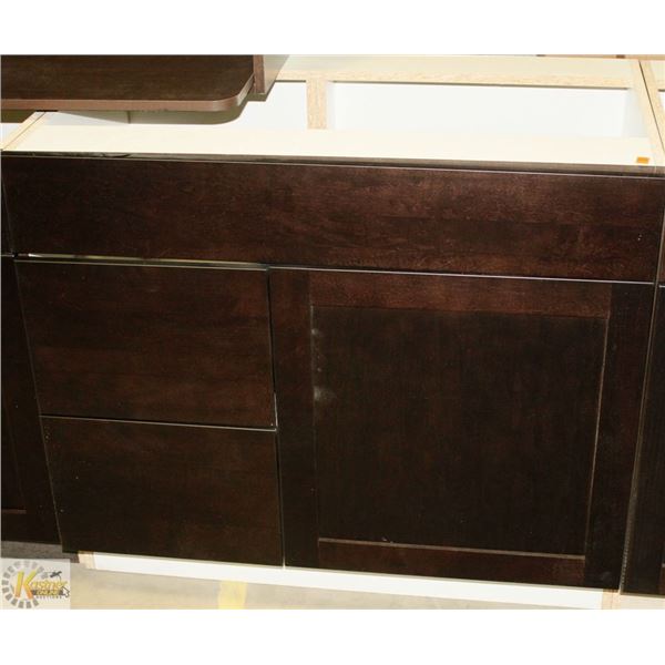 SINK VANITY BASE CAB 36" WIDE WITH BANK DRWS ON