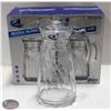 Image 1 : LOT OF 2 NEW 1800ML GLASS PITCHERS W/ LIDS
