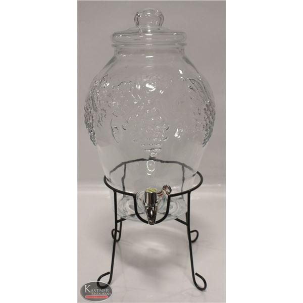 NEW 6L GLASS COUNTER TOP BEVERAGE DISPENSER W/