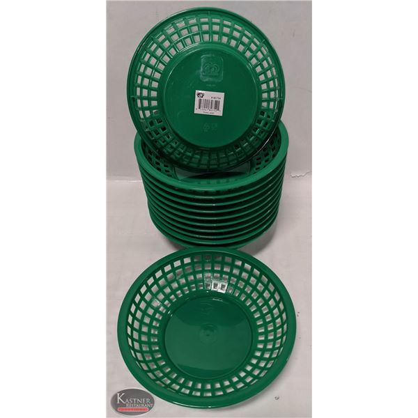 LOT OF 12 NEW JOHNSON ROSE 8" GREEN ROUND SERVING