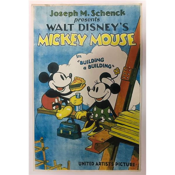 Disney 1933 "Building a Building" Lobby Poster