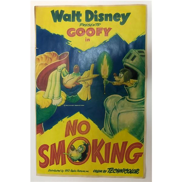 Disney 1951 "No Smoking" Lobby Poster